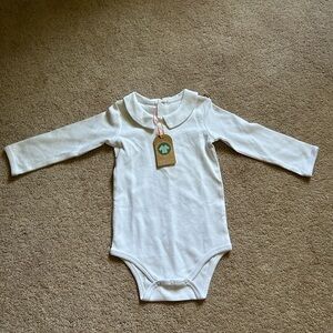 White Long Sleeve Baby Onesie